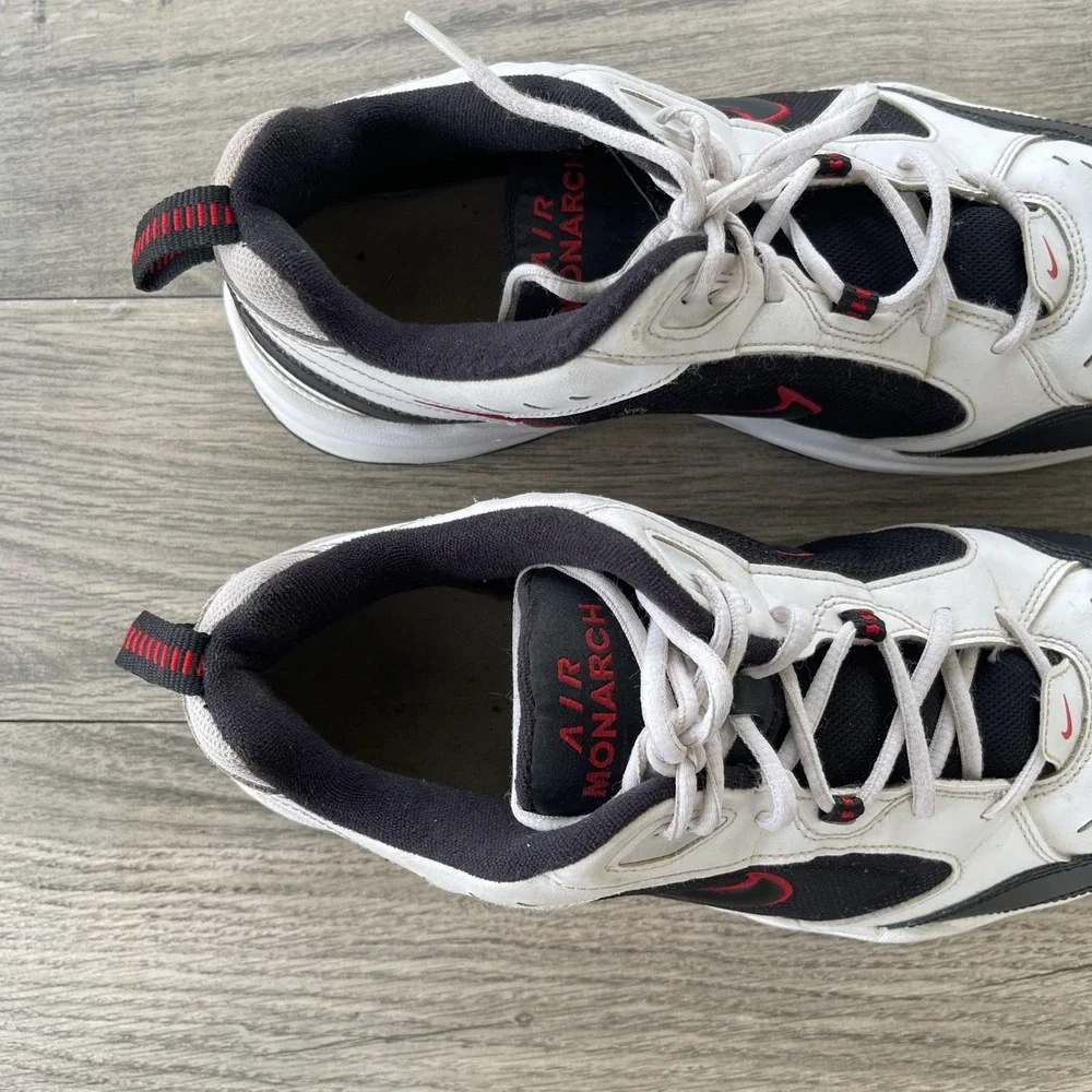 Nike Air Monarch IV Shoes Men 12 White Black Training 415445-101 Walking Sneaker
